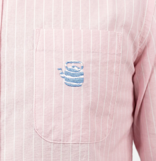 Chemise RTZ Unisexe en Oxford - Rose Rayé