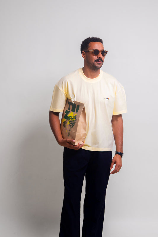 A T-shirt Beige - Margouillat Tête Rouge